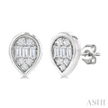 Pear Shape Bezel Set Petite Fusion Diamond Fashion Earrings