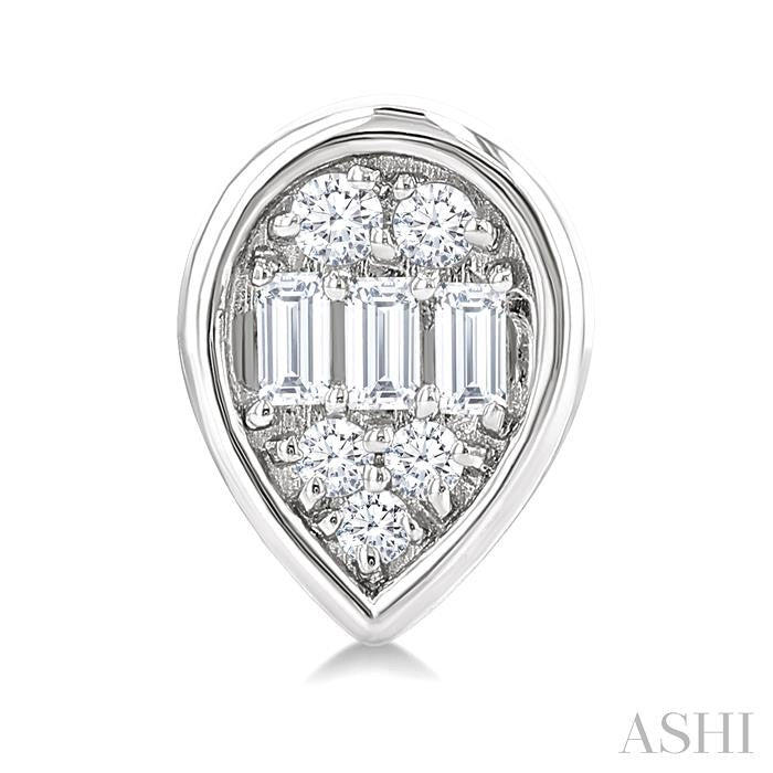 Pear Shape Bezel Set Petite Fusion Diamond Fashion Earrings