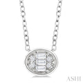 Oval Shape East-West Bezel Set Petite Fusion Diamond Fashion Pendant