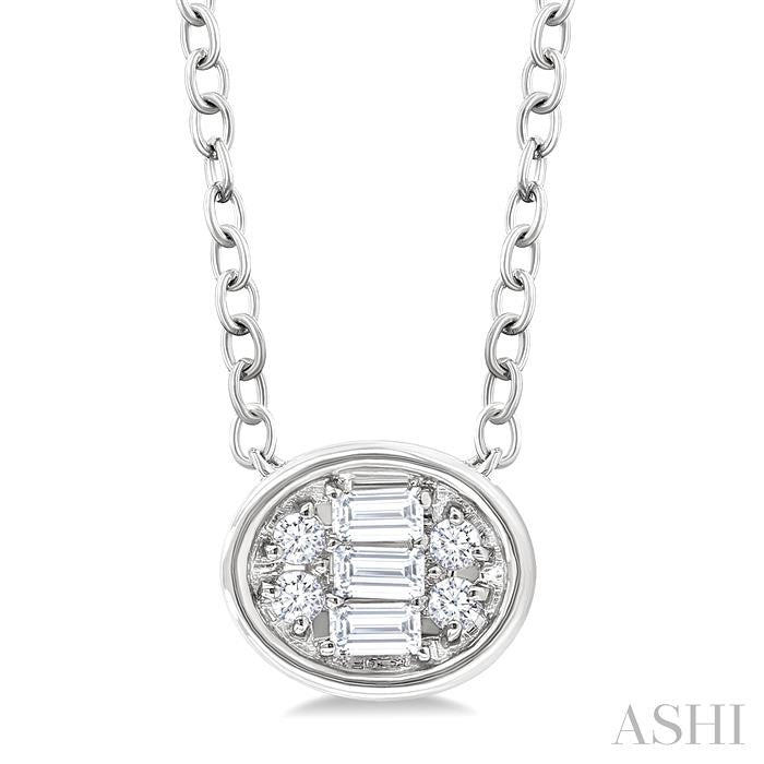 Oval Shape East-West Bezel Set Petite Fusion Diamond Fashion Pendant