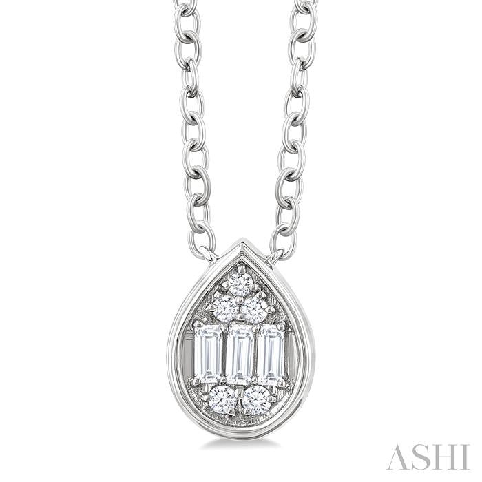 Pear Shape Bezel Set Petite Fusion Diamond Fashion Pendant