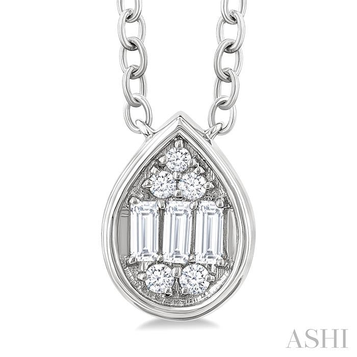 Pear Shape Bezel Set Petite Fusion Diamond Fashion Pendant