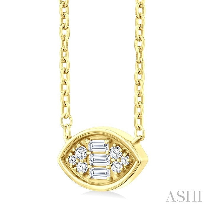 Marquise Shape East-West Bezel Set Petite Fusion Diamond Fashion Pendant