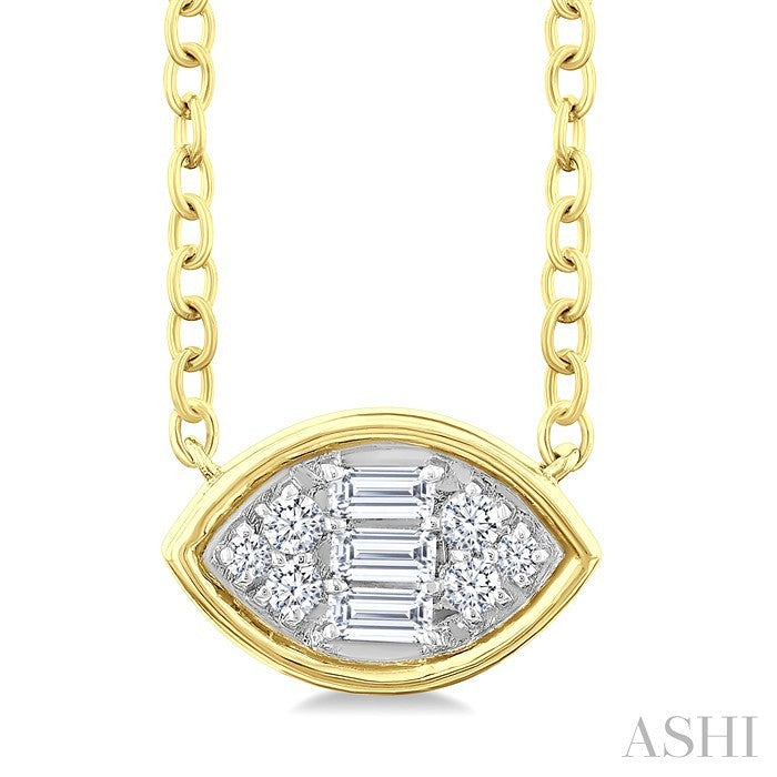 Marquise Shape East-West Bezel Set Petite Fusion Diamond Fashion Pendant