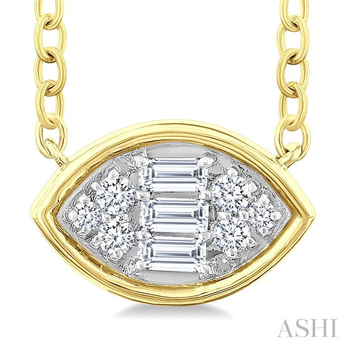Marquise Shape East-West Bezel Set Petite Fusion Diamond Fashion Pendant