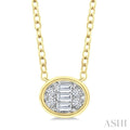 Oval Shape East-West Bezel Set Petite Fusion Diamond Fashion Pendant
