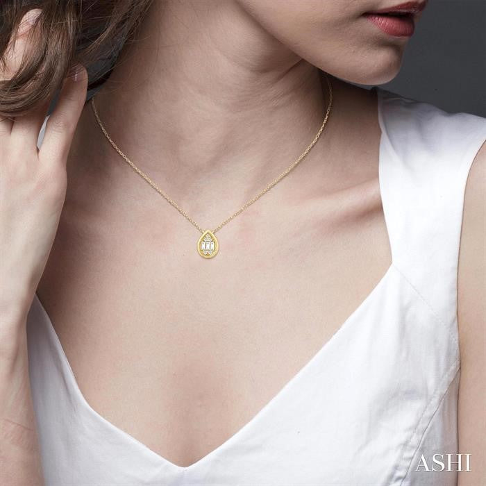 Pear Shape Bezel Set Petite Fusion Diamond Fashion Pendant