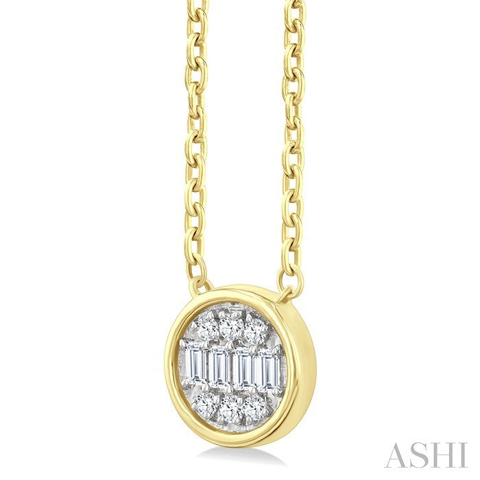 Round Shape Bezel Set Petite Fusion Diamond Fashion Pendant