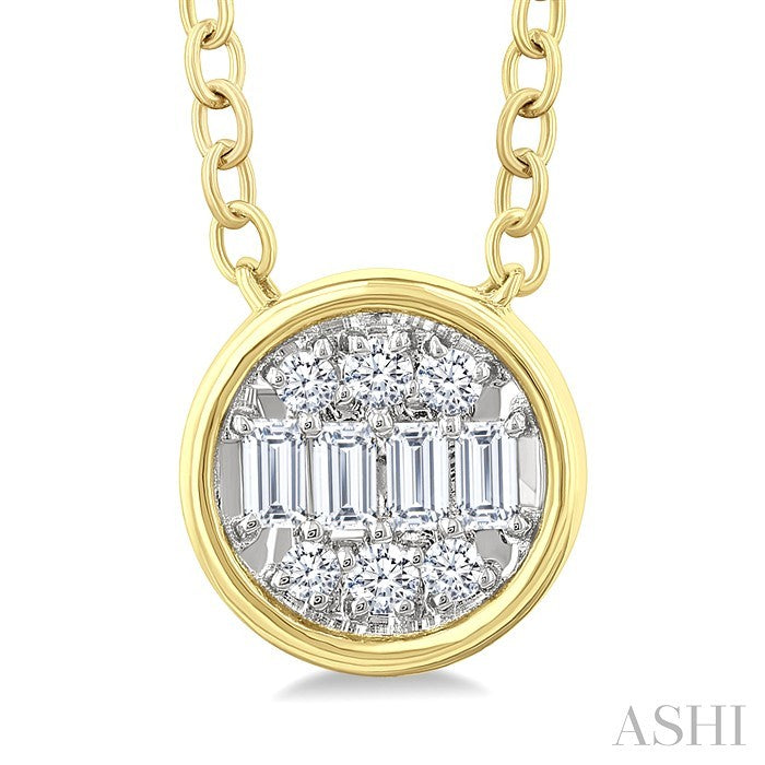 Round Shape Bezel Set Petite Fusion Diamond Fashion Pendant