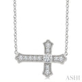 Sideway Cross Petite Diamond Fashion Pendant