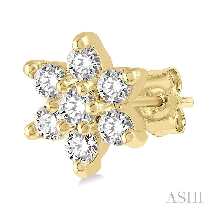 Flower Petite Diamond Fashion Earrings