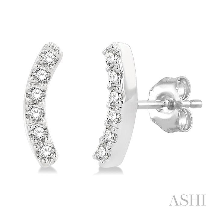 Arc Shape Petite Diamond Fashion Earrings