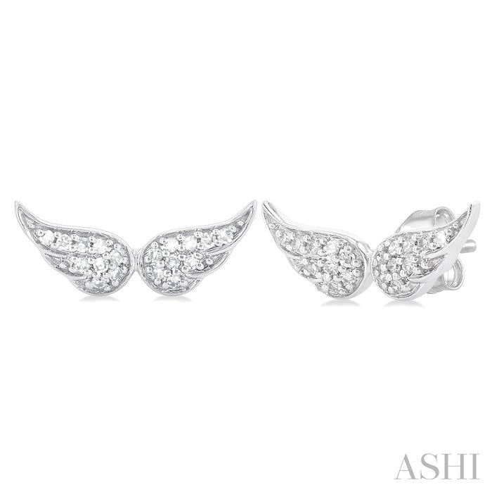 Angel Wings Petite Diamond Fashion Earrings