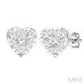 Heart Shape Lovebright Petite Diamond Stud Earrings