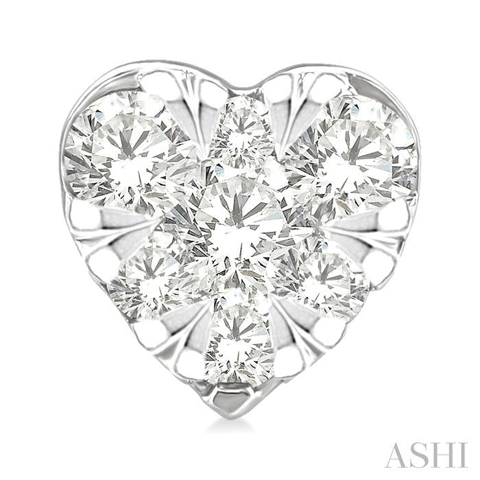Heart Shape Lovebright Petite Diamond Stud Earrings