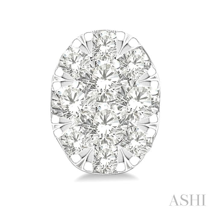 Oval Shape Lovebright Petite Diamond Stud Earrings