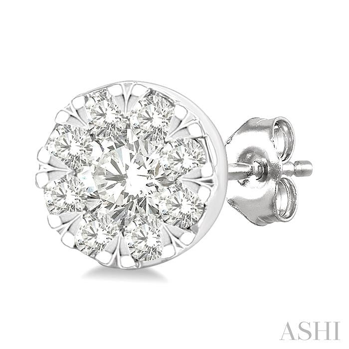Round Shape Lovebright Petite Diamond Stud Earrings