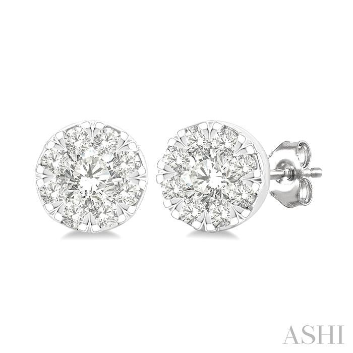 Round Shape Lovebright Petite Diamond Stud Earrings