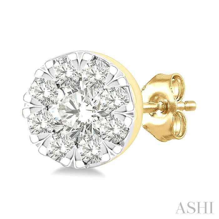 Round Shape Lovebright Petite Diamond Stud Earrings