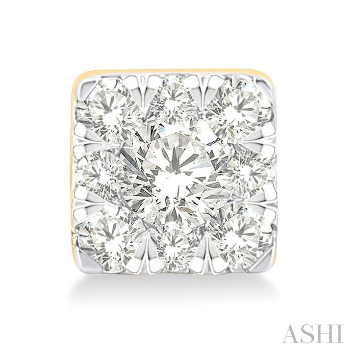 Princess Shape Lovebright Petite Diamond Fashion Earrings