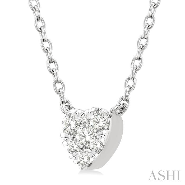 Heart Shape Lovebright Petite Diamond Solitaire Pendant