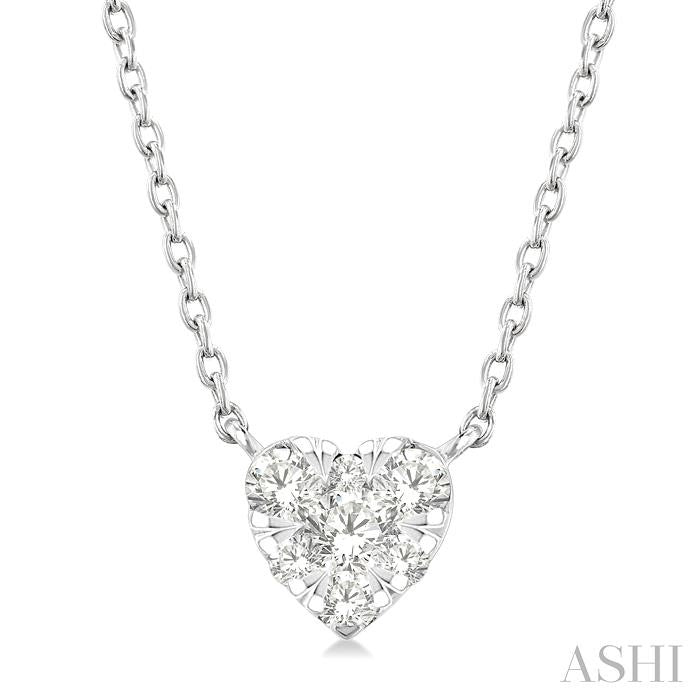 Heart Shape Lovebright Petite Diamond Solitaire Pendant