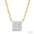 Princess Shape Lovebright Petite Diamond Solitaire Pendant