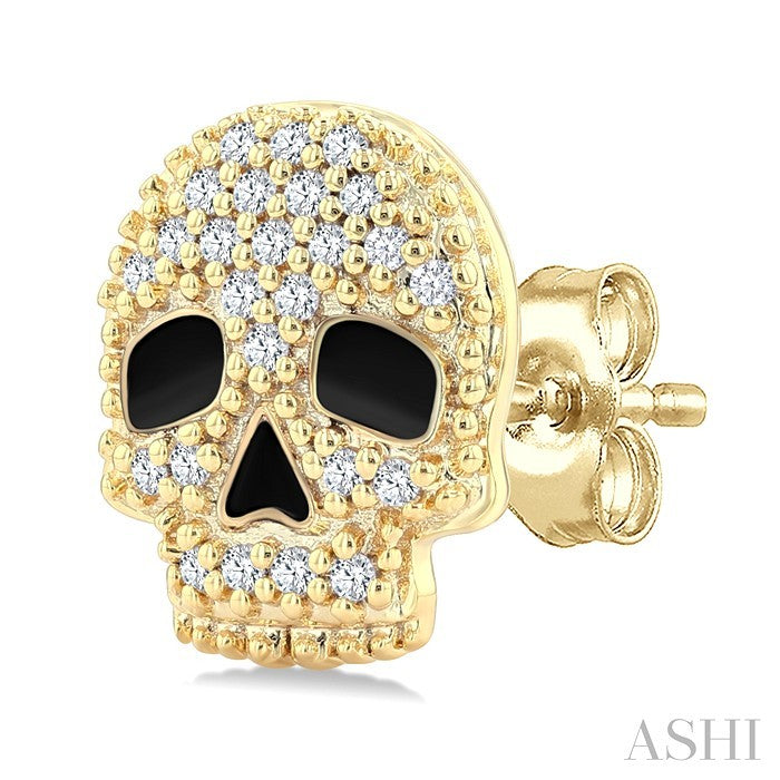 Skull Petite Diamond Fashion Earrings
