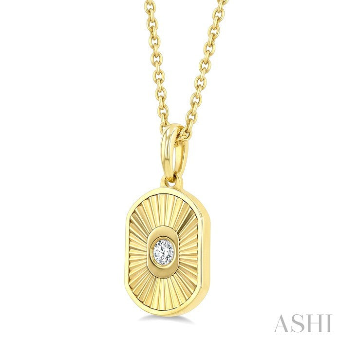 Rectangular Shape Fluted Diamond Fashion Pendant