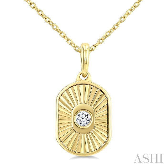 Rectangular Shape Fluted Diamond Fashion Pendant