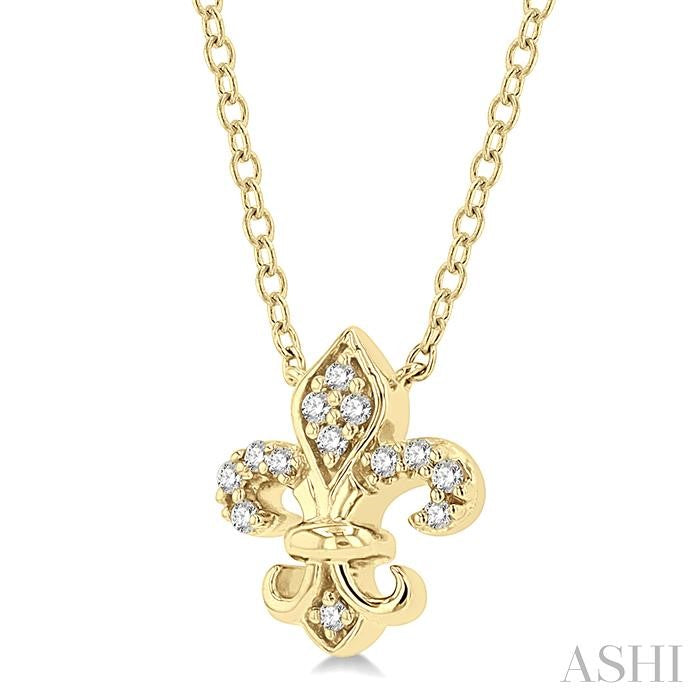 Fleur De Lis Petite Diamond Fashion Pendant