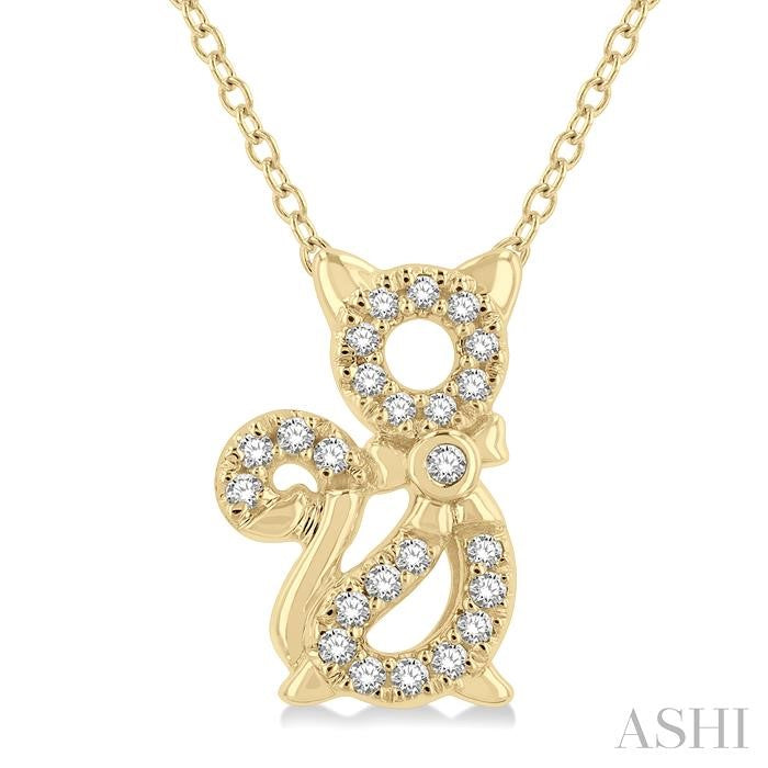 Cat Petite Diamond Fashion Pendant
