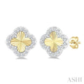Clover Fluted Petite Diamond Fashion Earrings
