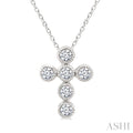 Cross Bezel Set Petite Diamond Fashion Pendant