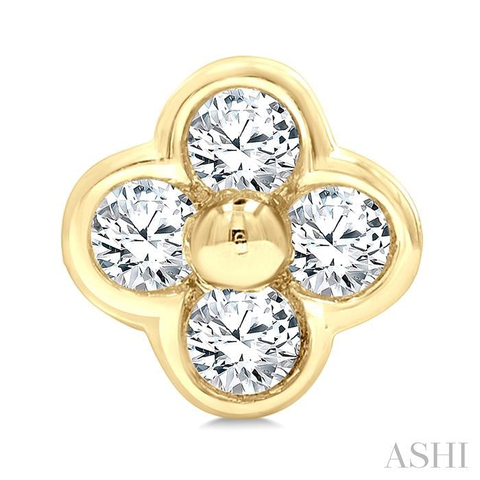 Clover Bezel Petite Diamond Fashion Earrings