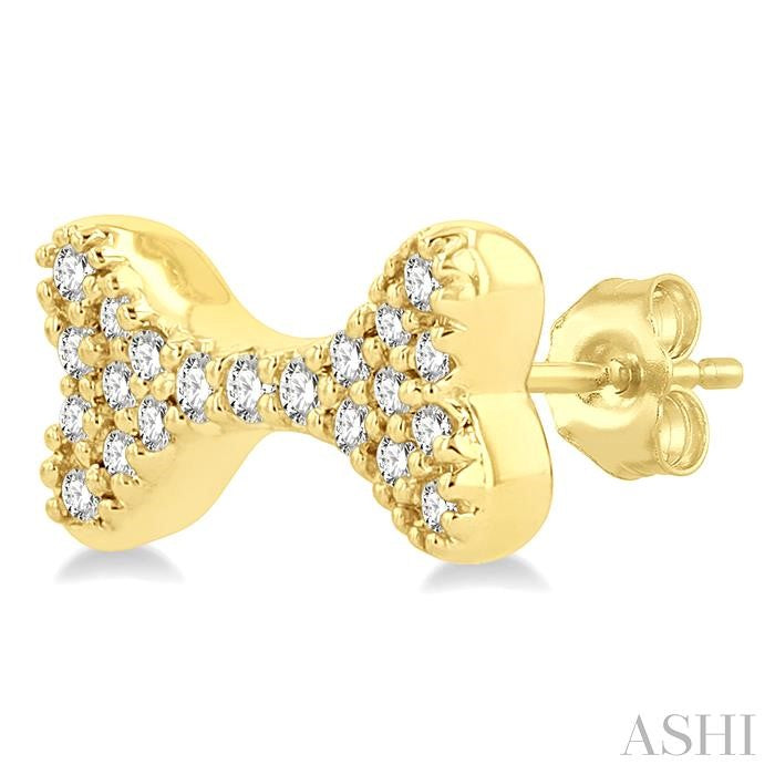 Dog Bone Petite Diamond Fashion Earrings