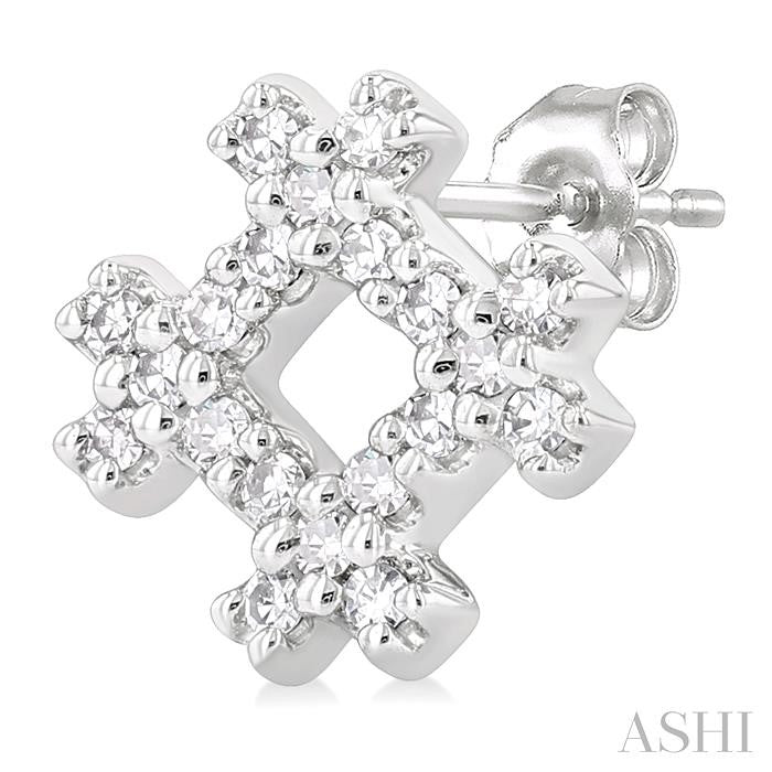 Hashtag Petite Diamond Fashion Earrings