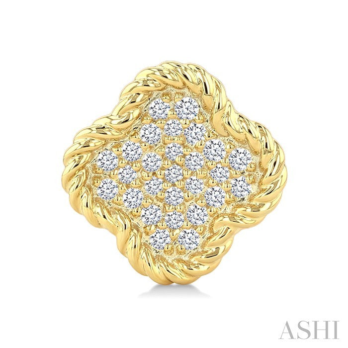 Pave-Set Clover Rope Diamond Fashion Earrings