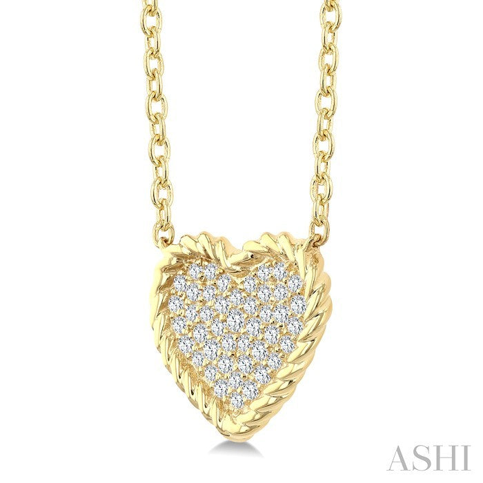 Pave-Set Heart Shape Rope Diamond Fashion Pendant
