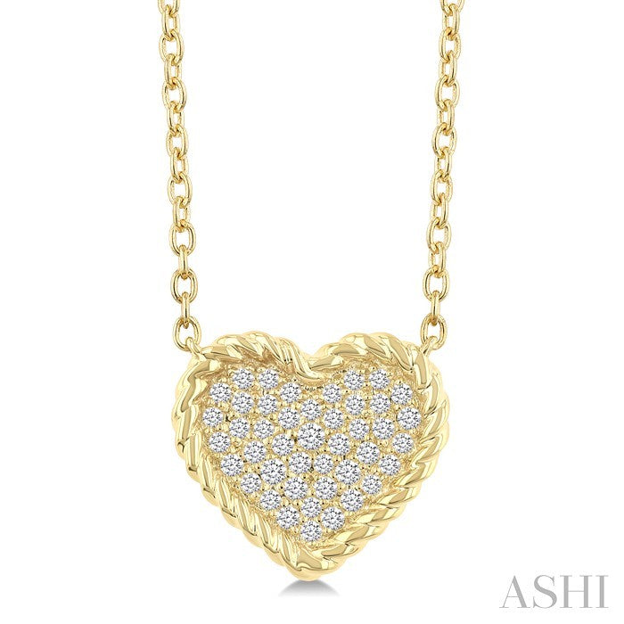 Pave-Set Heart Shape Rope Diamond Fashion Pendant