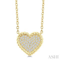 Pave-Set Heart Shape Rope Diamond Fashion Pendant