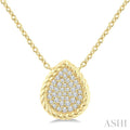 Pave-Set Pear Shape Rope Diamond Fashion Pendant
