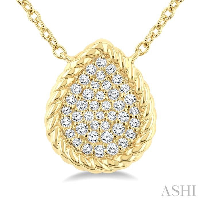 Pave-Set Pear Shape Rope Diamond Fashion Pendant