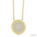 Pave-Set Round Shape Rope Diamond Fashion Pendant