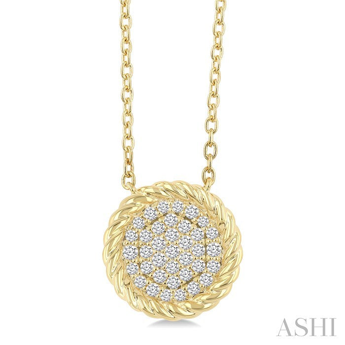 Pave-Set Round Shape Rope Diamond Fashion Pendant