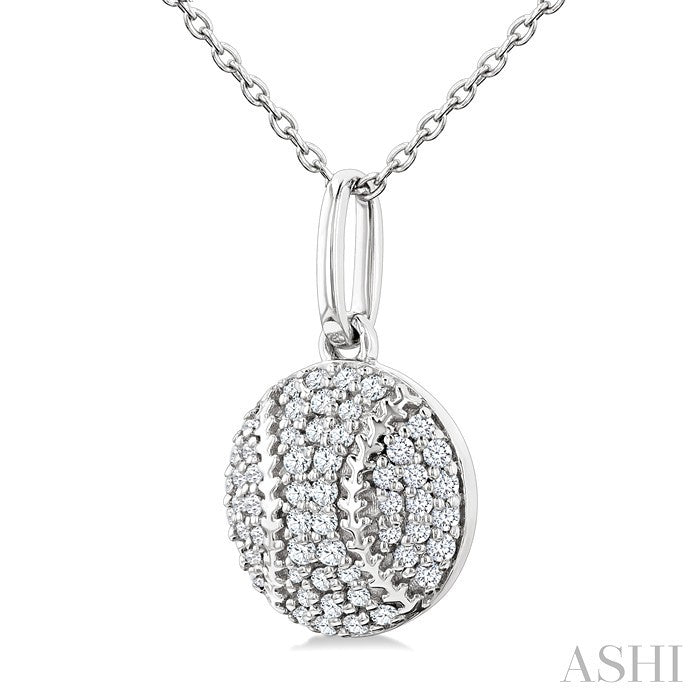 Baseball Petite Diamond Fashion Pendant