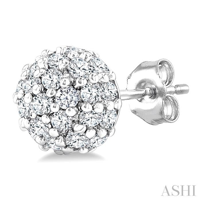 Disco Ball Petite Diamond Fashion Earrings