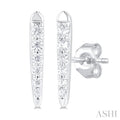 Vertical Bar Graduated Petite Diamond Fashion Earrings