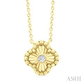 Clover Fluted Petite Diamond Fashion Pendant