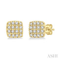 Cushion Shape Petite Diamond Fashion Earrings